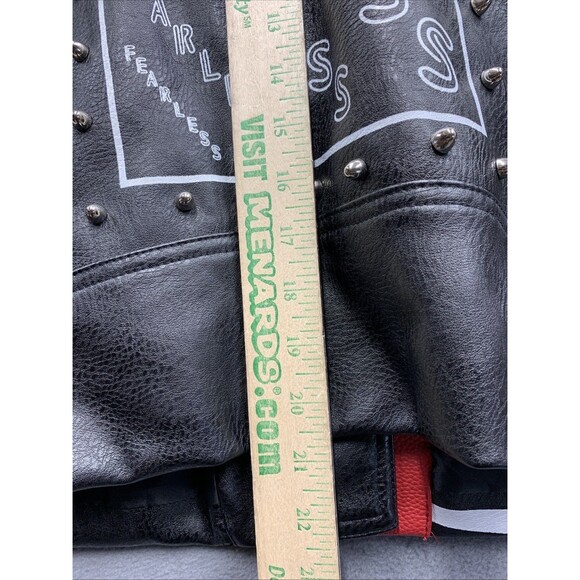 For Her Moto Leather Zebra Printed Jacket 81769 Studded Biker Pockets Large - Picture 7 of 16